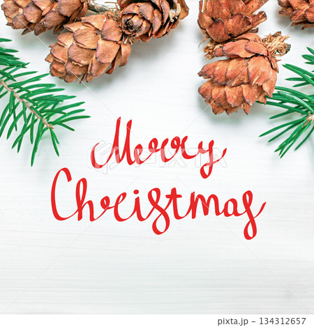 Handwritten Christmas greetings on a photo 134312657