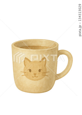 水彩風 イラスト 猫の顔 マグカップ 134313029