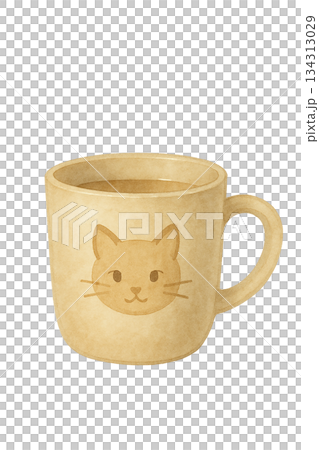 水彩風 イラスト 猫の顔 マグカップ 134313029