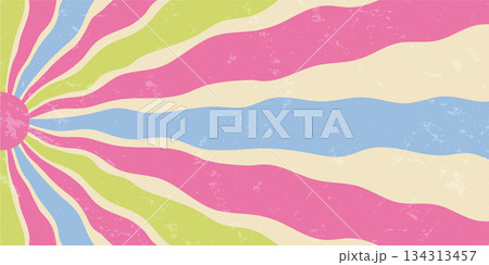 Groovy retro pink sun burst background with grungy texture and y2k wave style. Abstract sun and ray burst create sunshine graphic, perfect for creative vintage wallpaper or poster designs. Groovy retro pink sun burst background with grungy texture and y2k wave style. Abstract sun and ray burst create sunshine graphic, perfect for creative vintage wallpaper or poster designs. 134313457