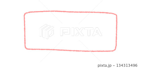 Crayon sketch rectangle quote frame with organic outline. Border forms a box template in soft pink, giving a clean background and outline for creative quote and text. Modern graphic for minimalist 134313496