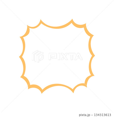 Groovy scallop rectangle outline border frame in retro and wavy graphic style. Abstract line with y2k background and element, modern edge with playful visual for trendy pop art projects. Groovy scallop rectangle outline border frame in retro and wavy graphic style. Abstract line with y2k background and element, modern edge with playful visual for trendy pop art projects. 134313613