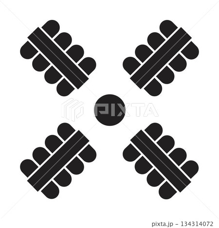 Seats arrangement on wedding banquete or festive event. Restaurant or cafe seatings interior plan. Top view. Schematic blueprint tables and chairs silhouettes. Vector graphic illustration Seats arrangement on wedding banquete or festive event. Restaurant or cafe seatings interior plan. Top view. Schematic blueprint tables and chairs silhouettes. Vector graphic illustration 134314072