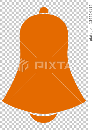 橙色簡易鈴鐺插圖 134314116