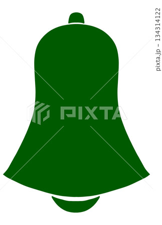 緑色のシンプルなベルのイラスト 134314122
