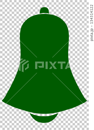 緑色のシンプルなベルのイラスト 134314122