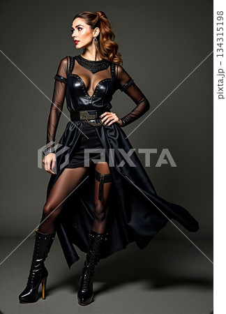 AI generated Refined photography capturing both charm and assertive character in polished 134315198