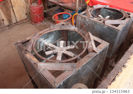 gas stove on kitchen for cooking 134315963