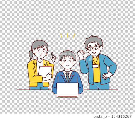 Illustration of a student being taught 134316267