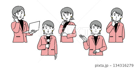 ビジネスウーマンのポーズイメージ素材 ビジネスウーマンのポーズイメージ素材 134316279