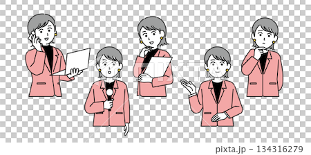 ビジネスウーマンのポーズイメージ素材 ビジネスウーマンのポーズイメージ素材 134316279