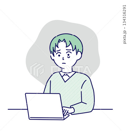 怒られて悲しいビジネスマンのイメージイラスト 怒られて悲しいビジネスマンのイメージイラスト 134316291