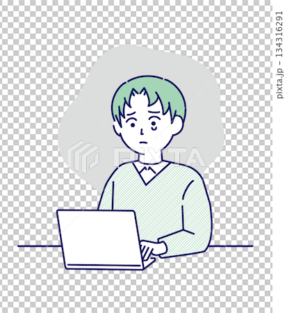 怒られて悲しいビジネスマンのイメージイラスト 怒られて悲しいビジネスマンのイメージイラスト 134316291