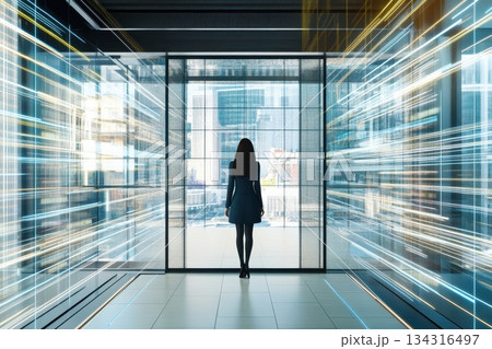 Business Executive Contemplating Future Opportunities in a Modern Office Environment 134316497