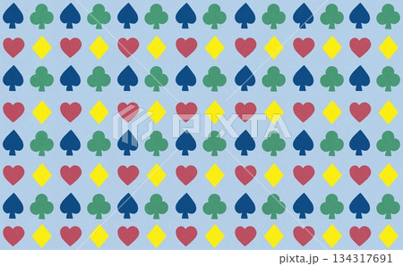 トランプマークのパターン(カラフル×ライトブルー) 134317691