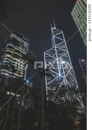 Night view of Chater Road Central Hong Kong Night view of Chater Road Central Hong Kong 134318109