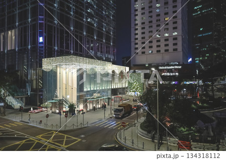 Night view of Chater Road Central Hong Kong Night view of Chater Road Central Hong Kong 134318112