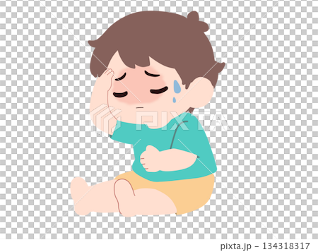 Illustration of a sick child Illustration of a sick child 134318317