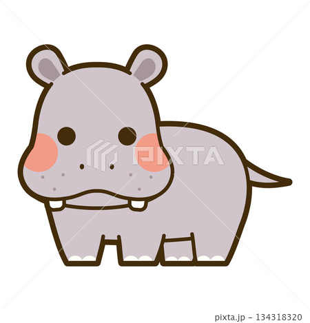 かわいいカバのイラスト 134318320