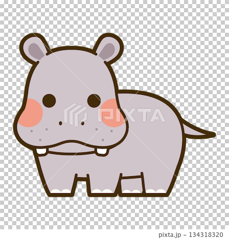 かわいいカバのイラスト 134318320