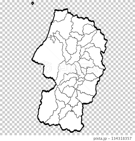Yamagata Prefecture Map - City and Town Divisions (Brush Stroke) Simple Yamagata Prefecture Map - City and Town Divisions (Brush Stroke) Simple 134318357