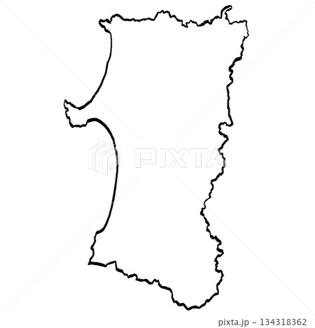 秋田県地図のイラスト (筆タッチ) シンプル 秋田県地図のイラスト (筆タッチ) シンプル 134318362