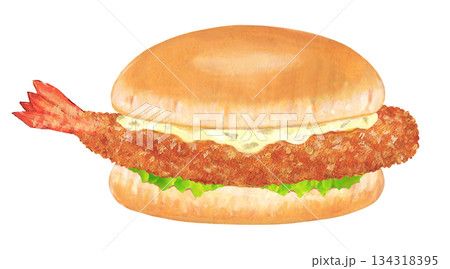 エビフライバーガーのイラスト 134318395