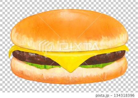 起司漢堡插圖 134318396