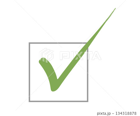 手描きのチェックの入ったボックスのイラスト 手描きのチェックの入ったボックスのイラスト 134318878