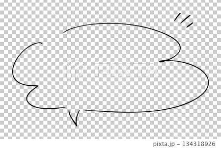 Pen handwritten speech bubble _ black 134318926