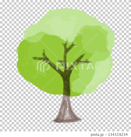 Fluffy watercolor material series | Green tree (fluffy round silhouette) Fluffy watercolor material series | Green tree (fluffy round silhouette) 134319234