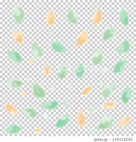 ふんわり水彩素材シリーズ｜若葉の背景 134319242