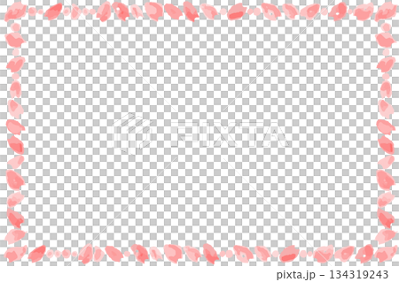 ふんわり水彩素材シリーズ｜桜の花びらフレーム 134319243