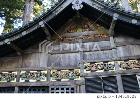 人の一生になぞらえた日光東照宮神厩舎を彩る猿の彫刻 134319328