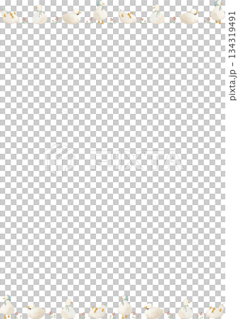 Cute watercolor duck frame illustration 134319491