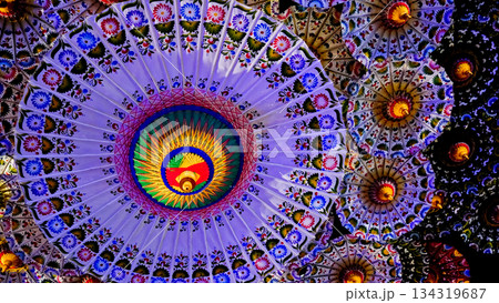 beautiful views of umbrellas to beautify the outdoors 134319687