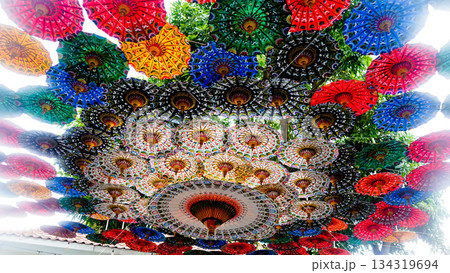 beautiful views of umbrellas to beautify the outdoors 134319694
