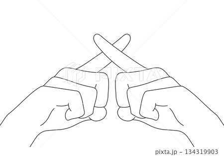 シンプルなハンドイラスト素材 134319903