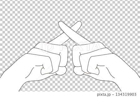 シンプルなハンドイラスト素材 134319903