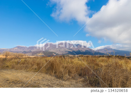 久住高原と青空（大分県竹田市久住高原） 134320658