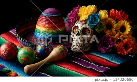 ソンブレロと骸骨 ソンブレロと骸骨 134320680