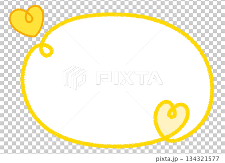 クレヨンラインのカーリーハートフレーム/イエロー 134321577