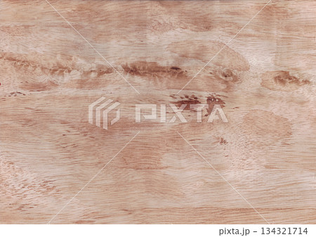 Light reddish-brown polished wood surface background texture close-up. 134321714