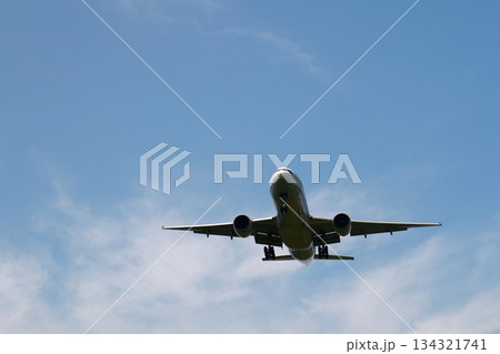 着陸する航空機 134321741