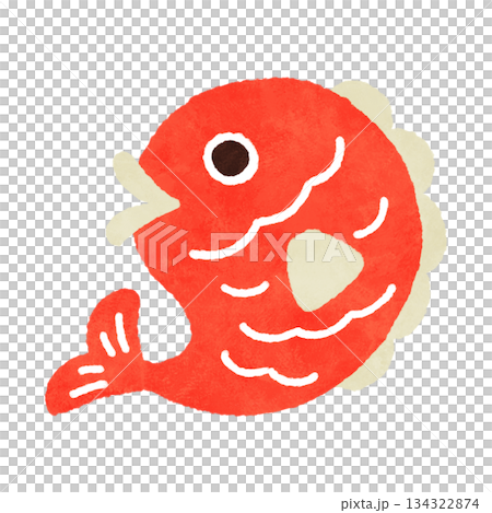 Hand-drawn sea bream, cute and charming Hand-drawn sea bream, cute and charming 134322874