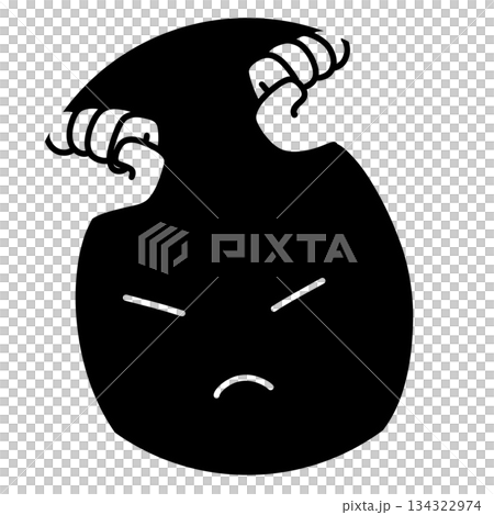 情緒單色憤怒單色輪廓 情緒單色憤怒單色輪廓 134322974
