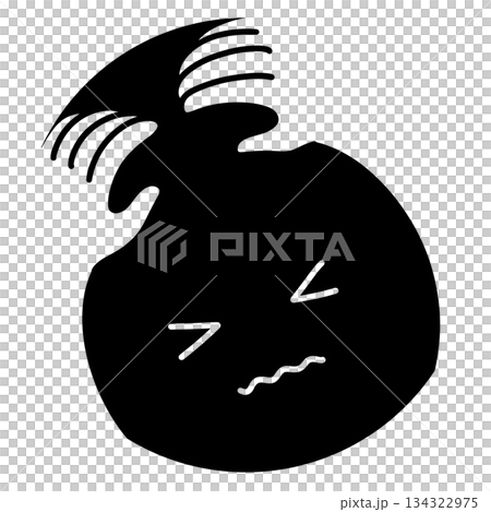 感情単色恐怖モノクロ白抜き 感情単色恐怖モノクロ白抜き 134322975
