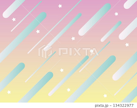 紫と緑のポップでカラフルな幾何学模様に45度に流れる白い星 紫と緑のポップでカラフルな幾何学模様に45度に流れる白い星 134322977