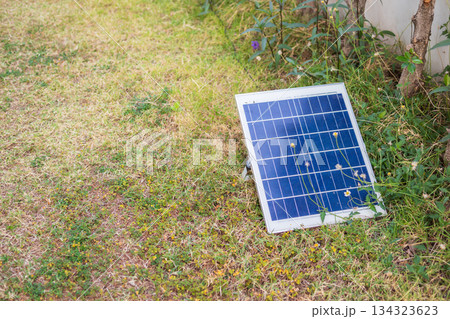 solar panel in the house garden 134323623