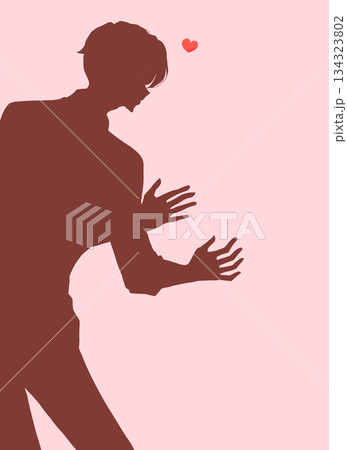 両手を広げる男性 恋愛 影絵 両手を広げる男性 恋愛 影絵 134323802